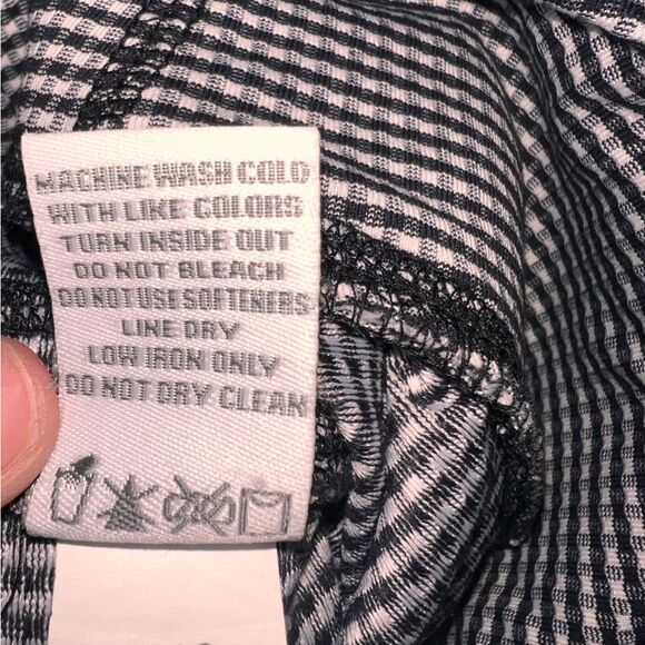 Jofit Black White Check Stretch Pull-On Pants M Mid Rise Golf Travel Comfort - Picture 8 of 8